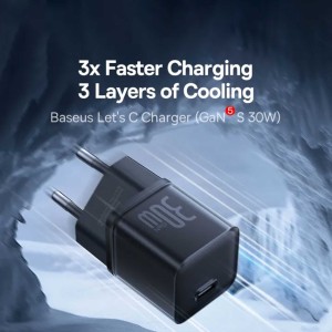 شارژر دیواری فست شارژ باسئوس مدل GAN5S توان 20 وات